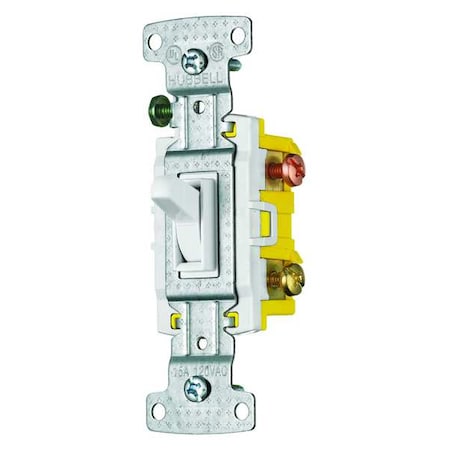 Bryant Wall Switch, 15A, White, 3-Way Type, 1/2 HP RS315W