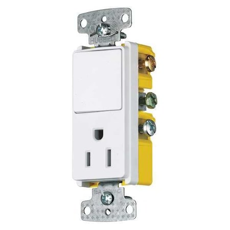 Bryant Combination Device, Switch/Receptacle, 15A RCD108W