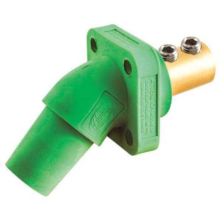 Hubbell Wiring Device-Kellems Angled Receptacle, Green, Double Set Screw HBLFRAGN