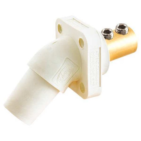 Hubbell Wiring Device-Kellems Angled Receptacle, White, Double Set Screw HBLFRAW