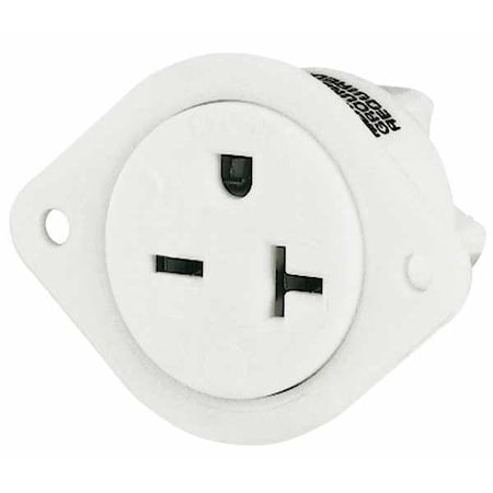 Bryant Straight Blade Receptacle, 6-20R, 20 A, 250V AC, 2 Pole, 3 Wire, Flush Mount, Grounded 5479