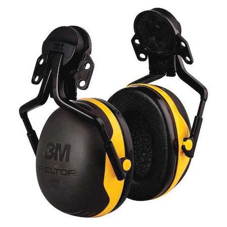 3M Peltor Peltor X2 Hard Hat-Mounted Earmuffs, Passive Protection, NRR 24 dB, Foam, Black/Yellow X2P5E