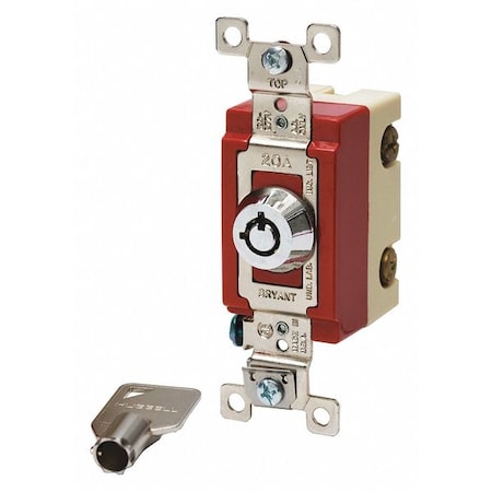 Bryant Wall Switch, 20A, 3-Way Type, Locking 4903RKL