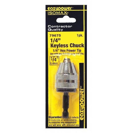Eazypower Drill Chuck, Steel, Size 1/4