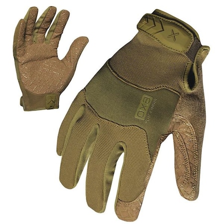 Ironclad Performance Wear Tactical Glove, Synthetic Leather Palm, 8-1/2" Length, Hook-and-Loop Cuff, Full Finger, Green G-EXTGODG-03-M