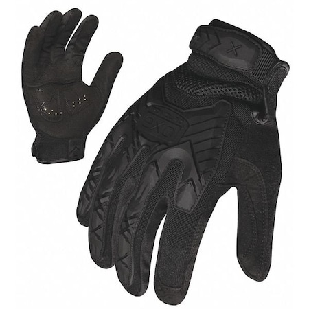 Ironclad Performance Wear Tactical Glove, Synthetic Leather and Foam Padding Palm, Closed Cuff, Full Finger, Black, Size L EXOT-IBLK-04-L