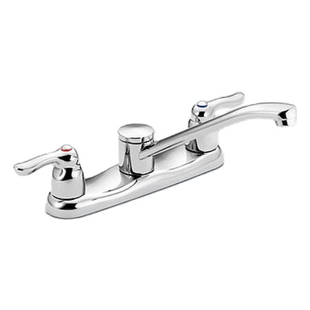 Moen Straight Kitchen Faucet, Manual, 10-1/2" Mount, 4 Hole 8780
