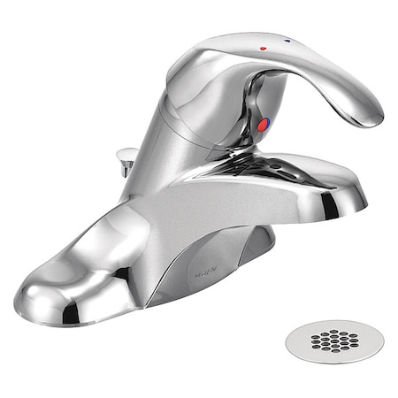 Moen Manual Low Arc Bathroom Faucet, 4" Mount, Chrome 3 Hole 8434