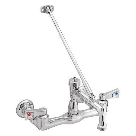 Moen Lever Handle Straight Service Sink Faucet, Chrome 2 Hole 8124