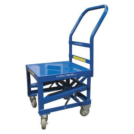 Zoro Select Steel Raised Handle Utility Cart 400 lb. Capacity, 27"L x 20"W x 42"H BPCRT-B