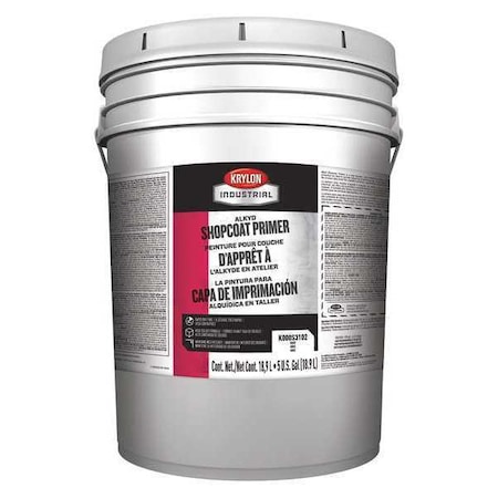 Krylon Industrial Primer, Oil Based, 5 gal. Size, Red K000S4501-20