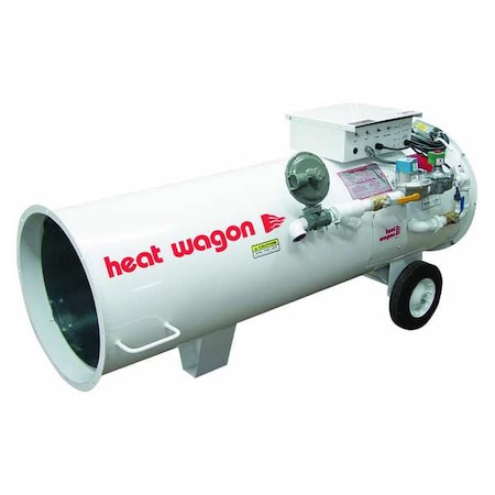 Heat Wagon Portable Gas Torpedo Heater, Vapor Propane, Liquid Propane, Natural Gas, Direct Spark, 73 in L 950H