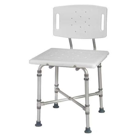 Healthsmart Backrest Tub and Shower Seat, 21" L, Aluminum, Plastic, Textured 524-1816-1999