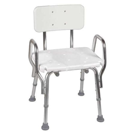 Dmi Backrest Tub and Shower Seat, 19" L, Aluminum, Plastic, Textured 522-1733-1900