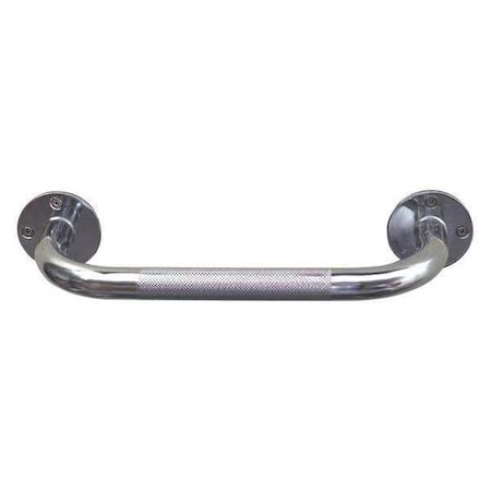 Healthsmart Knurled Grab Bar, 12" L, Steel, Chrome plated 521-1570-0612HS
