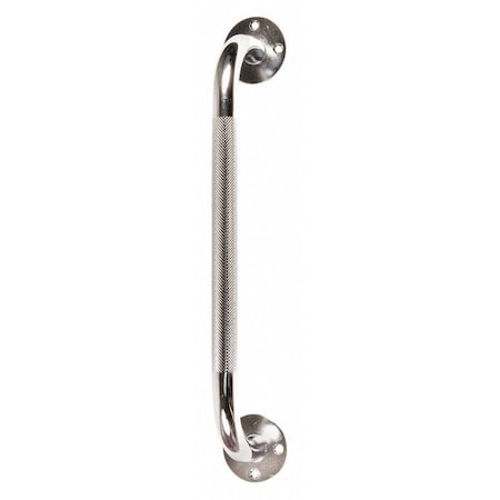 Healthsmart Knurled Grab Bar, 16" L, Steel, Chrome plated 521-1570-0616HS