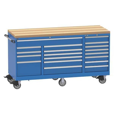 Lista Mobile Triple Workbench, 42" H, 19 Drawers TSTB750-1901-M-BT