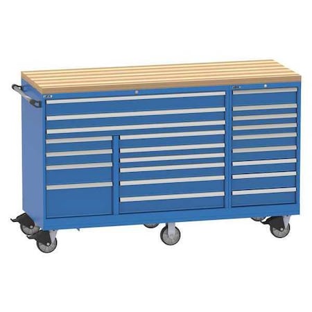 Lista Mobile Triple Workbench, 48" H, 21 Drawers TSTB900-2102-M-BT