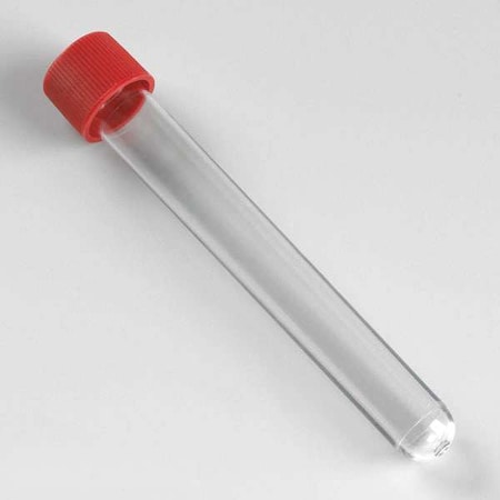 Globe Scientific Test Tube with Cap, 15mL, 120mm L, PS, PK500 6157