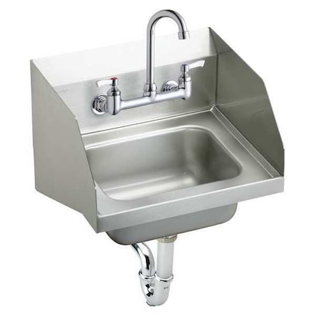 Elkay Wall Mount, 2 Hole, Dual Manual Handle, Silver, Hand Wash Sink Kit CHS1716LRSC