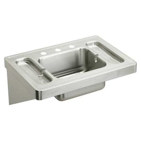 Elkay Bathroom Sink 14 in x 12 in, 1, Wall Hung, 16 ga. 304 Stainless Steel ESLV28201