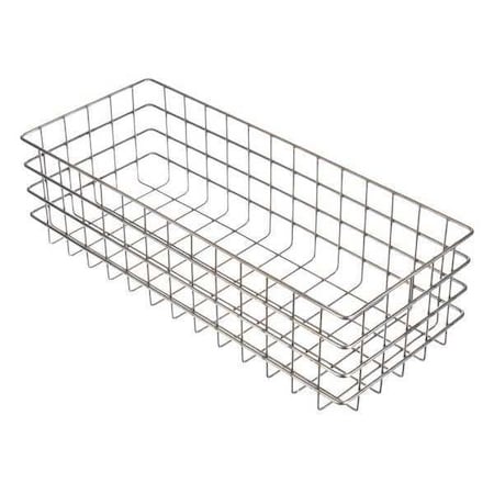 Marlin Steel Wire Products Rectangular Storage Basket, Stainless Steel, Red 00778002-39