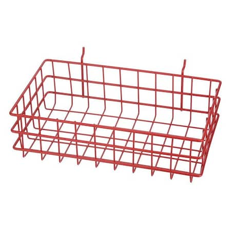 Marlin Steel Wire Products Rectangular Storage Basket, Steel, Red 923-05