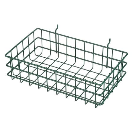 Marlin Steel Wire Products Rectangular Storage Basket, #2 Mesh Size, Steel, Green 923-08