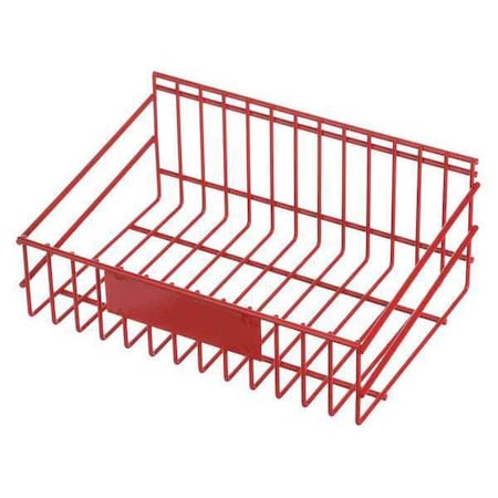 Marlin Steel Wire Products Rectangular Storage Basket, Steel, Red 01431010-05