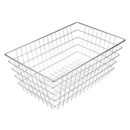 Marlin Steel Wire Products Rectangular Storage Basket, Steel, Silver 155-12