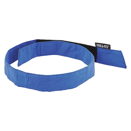 Ergodyne Bandana, Blue, Solid, Hook-and-Loop 6705