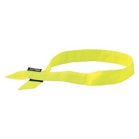 Ergodyne Bandana, Lime, Solid, Hook-and-Loop 6705