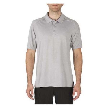 5.11 Men's Tactical Polo Shirt, 100% Polyester, Button Front, 0 Pocket(s), Heather Gray, Xl 41192