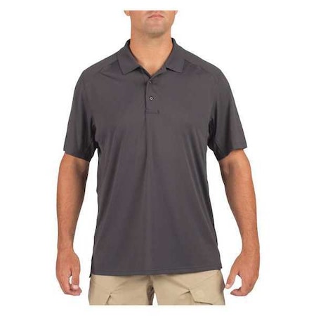 5.11 Men's Tactical Polo Shirt, 100% Polyester, Button, 0 Pocket(s), Storm Gray, L 41192