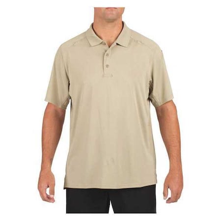 5.11 Men's Tactical Polo Shirt, 100% Polyester, Button, 0 Pocket(s), Tan, M 41192