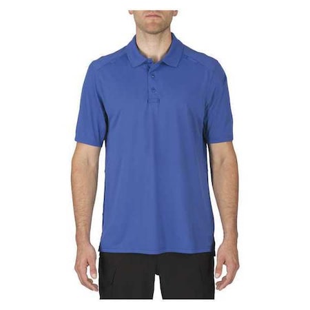 5.11 Men's Tactical Polo Shirt, 100% Polyester, Button, 0 Pocket(s), Royal Blue, S 41192