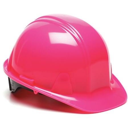Condor Front Brim Hard Hat, SL Series, Polyethylene, Type 1, Class E, Ratchet, Side Slots, Hi-Vis Pink 52LD05