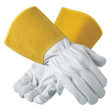 Ansell Welding Gloves, Gauntlet Cuff, Wing Thumb, Premium Goatskin, 11, 1 PR 43-217