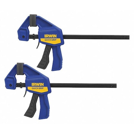 Irwin 6" Bar Clamp, High Impact Plastic Resin Handle and 2 7/16 in Throat Depth, 2 PK 1964743