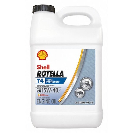 Rotella Motor Oil, Conventional, 15W-40, Bottle, 2.5 Gal. 550045127