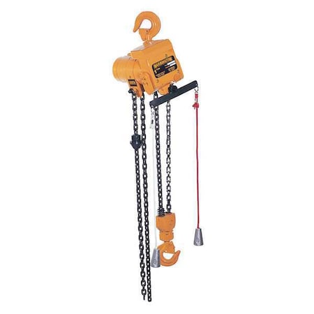 Harrington Air Chain Hoist, 2000 lb., Lift 10 ft. TCL1000P2-10