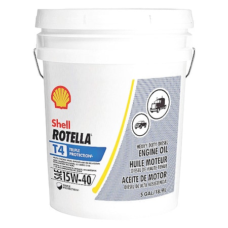 Rotella Motor Oil, Conventional, 15W-40, Pail, 5 Gal. 550045128