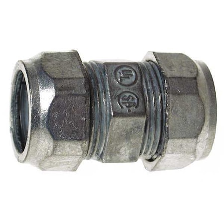 Raco EMT Coupling, 2 in, Compression, Zinc Alloy, Plain, Gray 2828