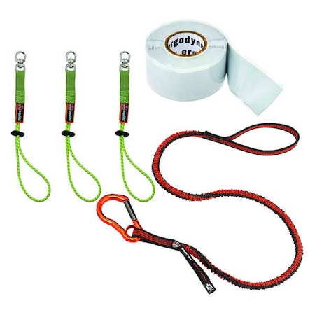 Ergodyne Lanyard Kit, SS, Carabiner/Snap Hardware 3182