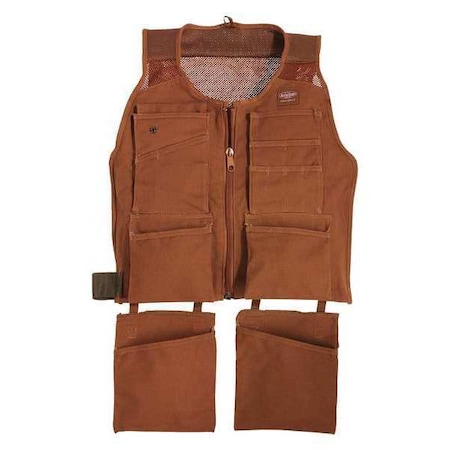 Bucket Boss Tool Apron, Tool Apron, Brown, Canvas, 14 Pockets 80450