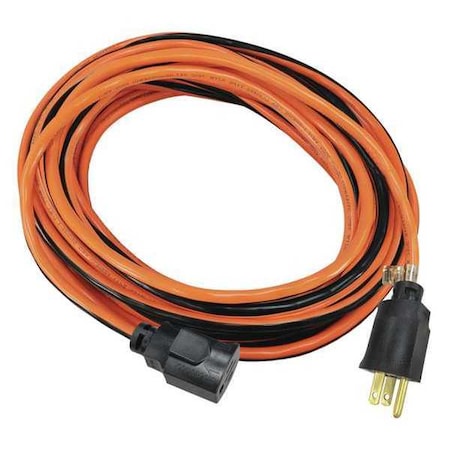 Zoro Select SJTW Locking Outdoor Extension Cord, 14 AWG 1 Outlet, 5-15R, PVC, Orange/BLK 52NY20