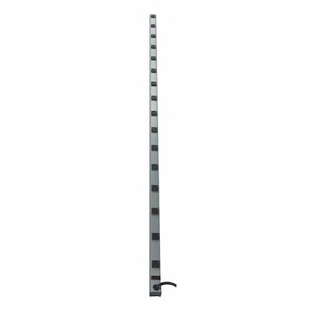 Zoro Select Outlet Strip, 16 5-15R, 5-15P, 15 ft., Gray 52NY31