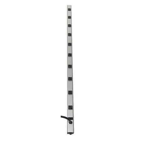 Zoro Select Outlet Strip, 10 5-20R, 5-20P, 15 ft., Gray 52NY37