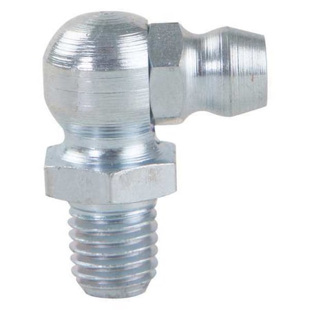 Westward Grease Fitting, 45 Deg., Stl, 53/64" L, PK10 52NZ54