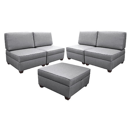 Duobed Storage Sectional Sleeper, Grey Performance Fabric IMFSEC-AQ